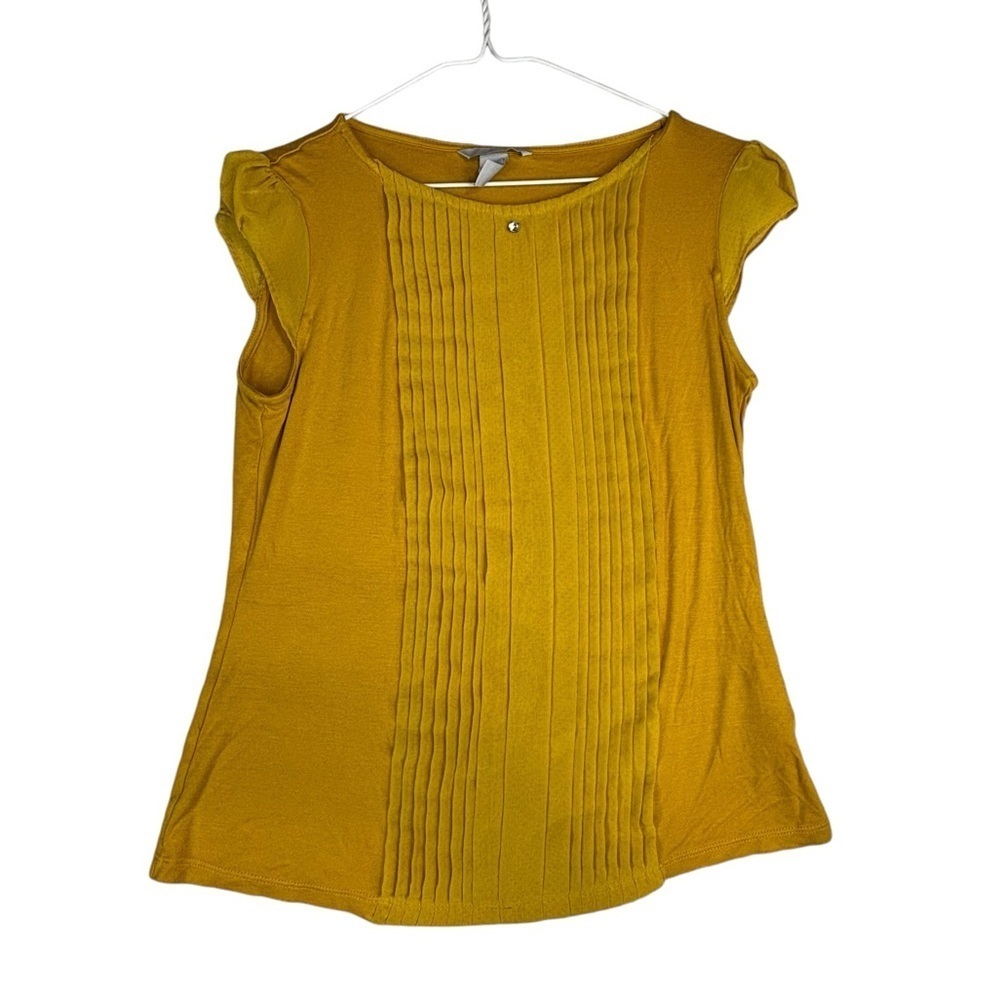 H&M Yellow Pin tucked blouse